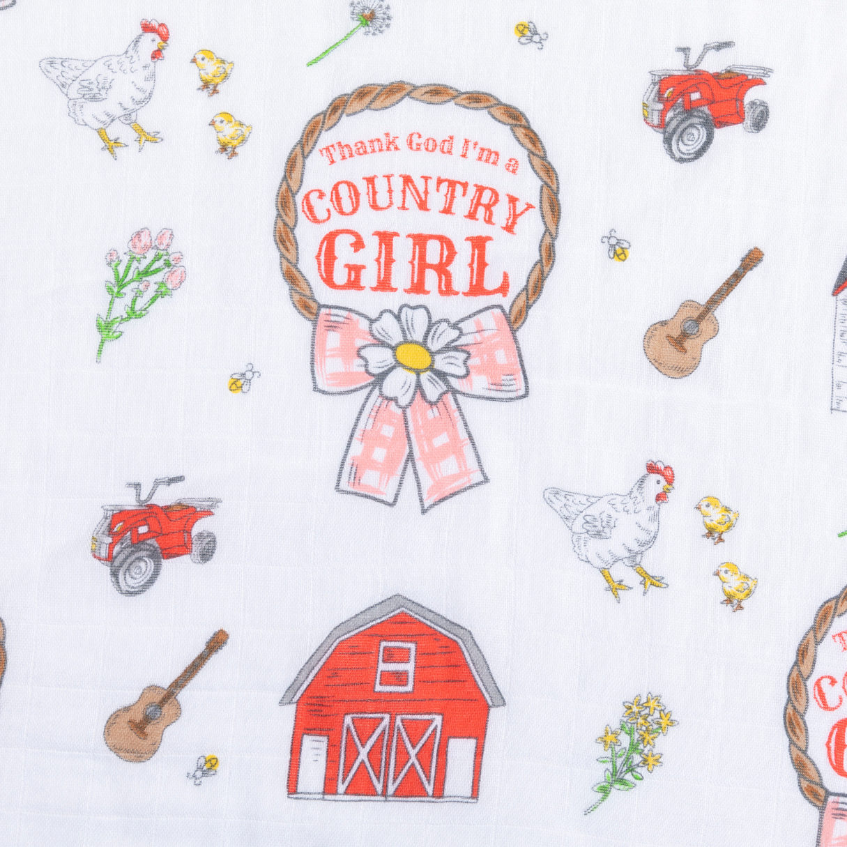 Country Girl 2 in 1 Burp Cloth and Bib Combo