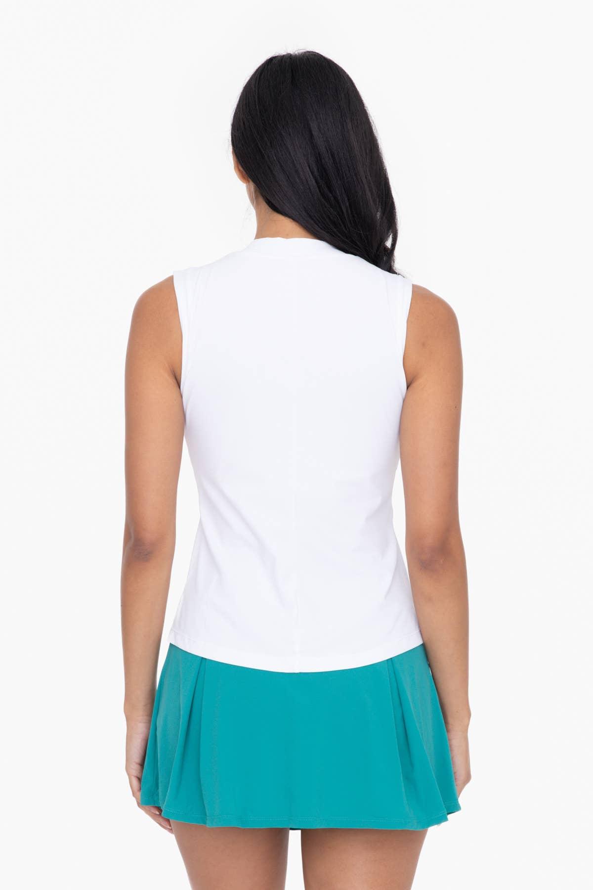 Half Zip Mandarin Collar Active Top - HERS