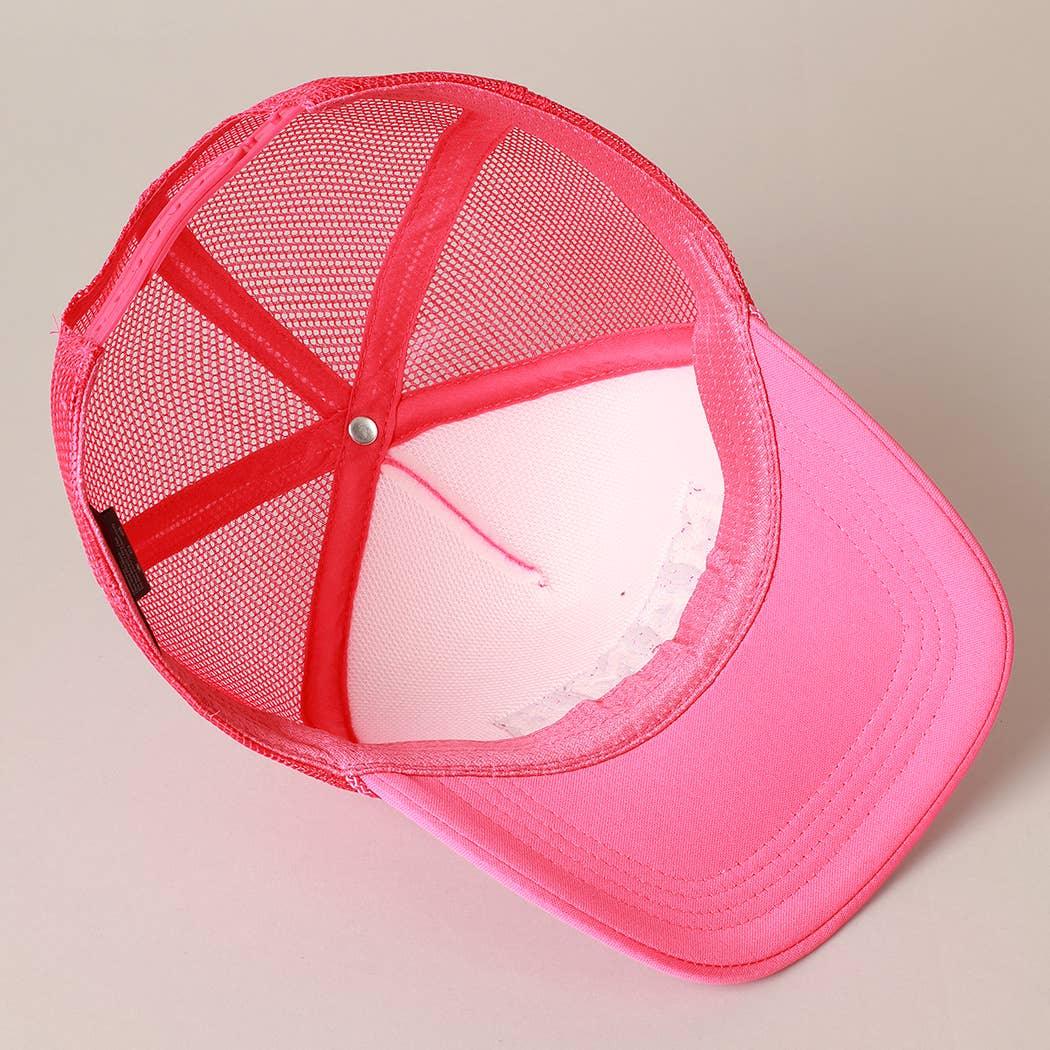 MAMA Sequin Chenille Patched Trucker Cap - HERS