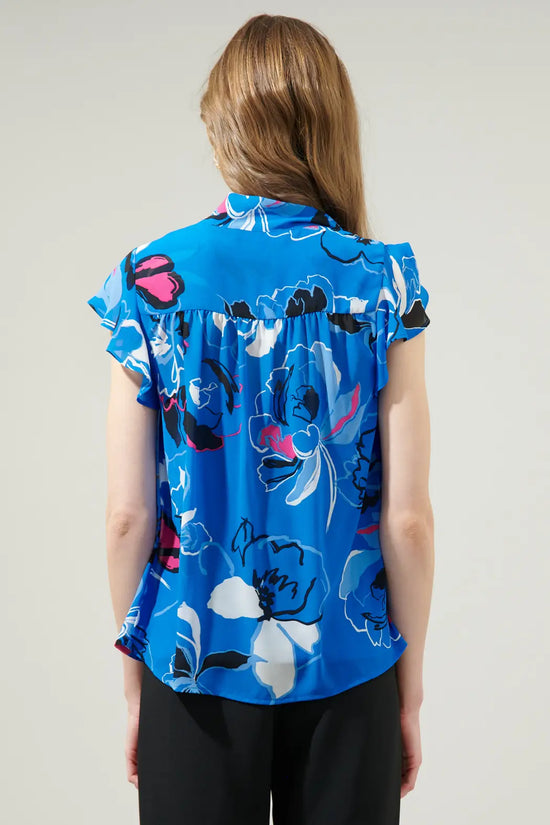 Load image into Gallery viewer, Abstract Tie Neck Blouse - HERS
