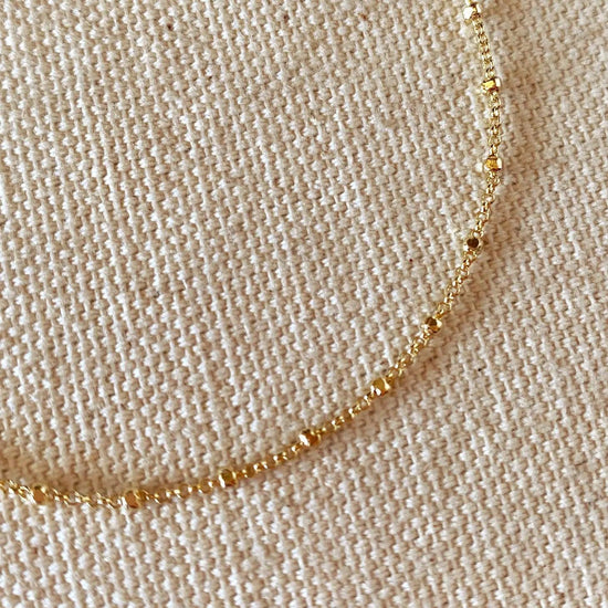 18k Gold Filled 1mm Spaced Beaded Bracelet - HERS
