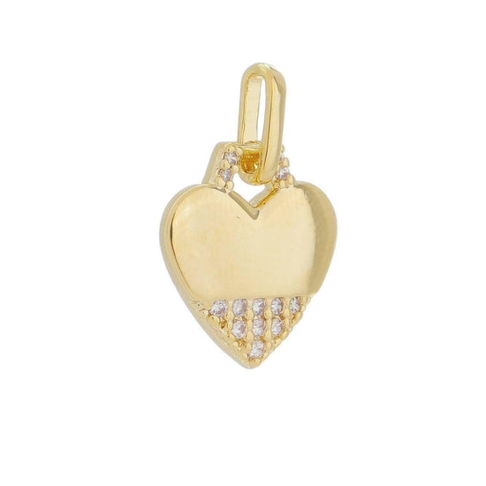 18k Gold Filled Heart Pendant With Cubic Zirconia Stones - HERS