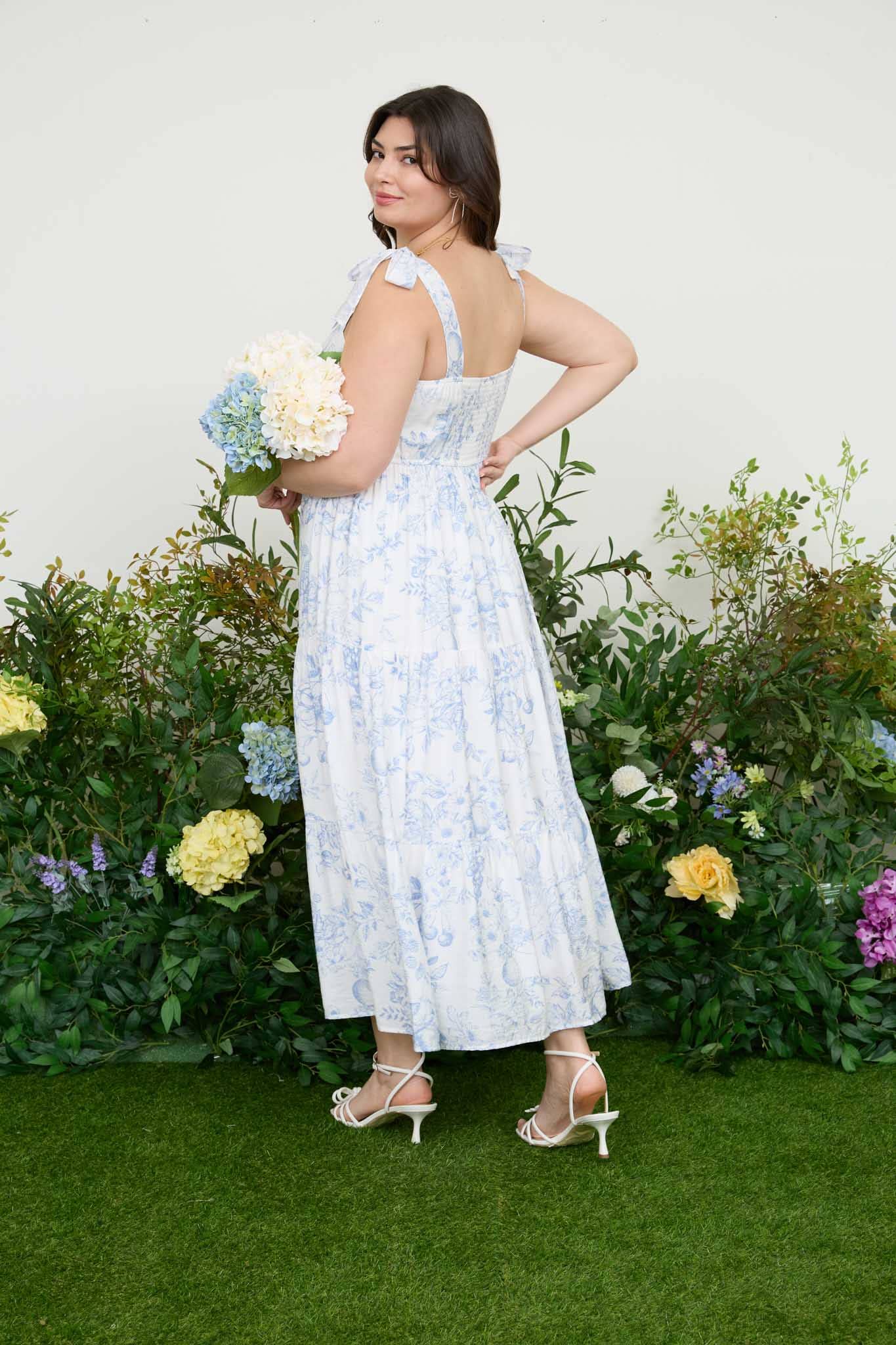 Curvy Fruit Blossom Midi Dress