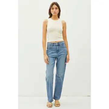 Round Neck Stretch Cropped Tank