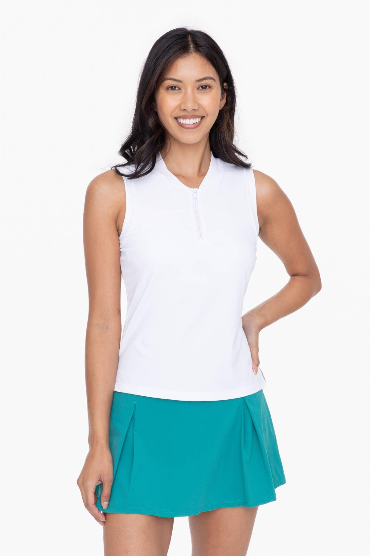 Half Zip Mandarin Collar Active Top - HERS