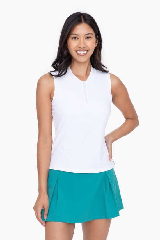 Half Zip Mandarin Collar Active Top - HERS