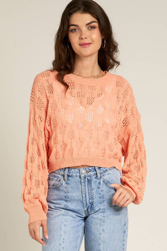 Bubble Sleeve Crochet Sweater