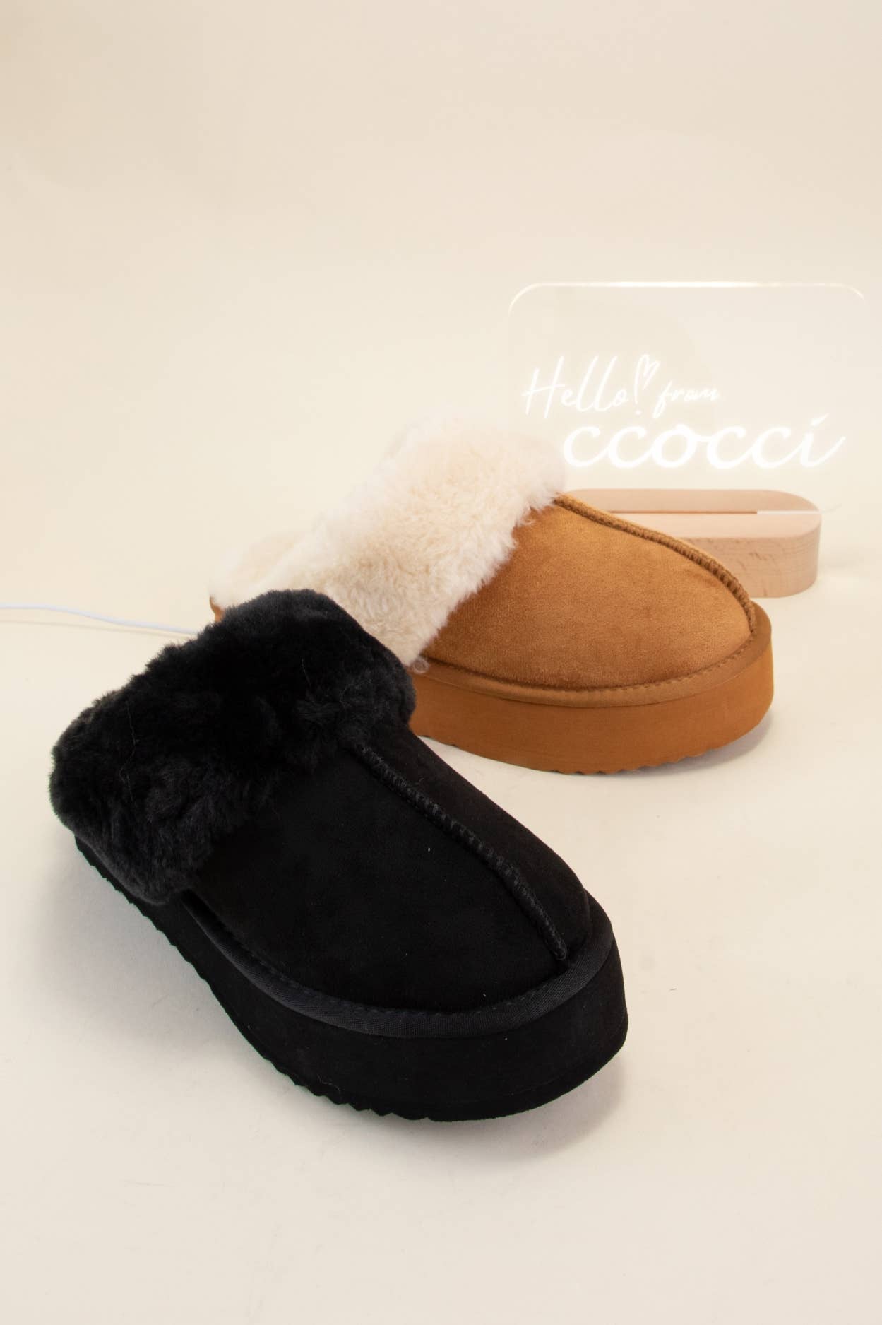Darwin Platform Fur Lined Slipper