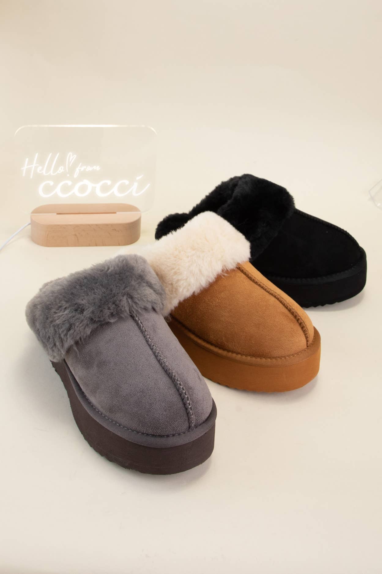 Darwin Platform Fur Lined Slipper