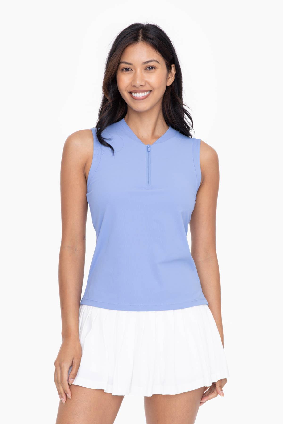 Half Zip Mandarin Collar Active Top - HERS