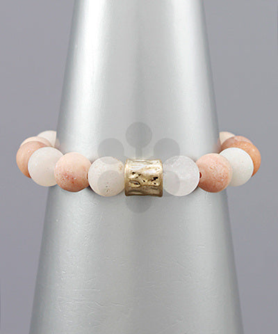 Tube & stone bracelet