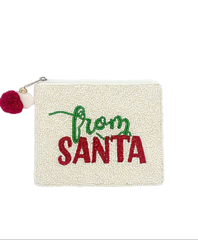From Santa beaded coin purse