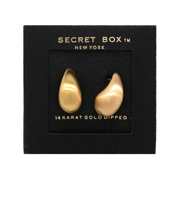Puffy Teardrop Gold Dipped Earrings