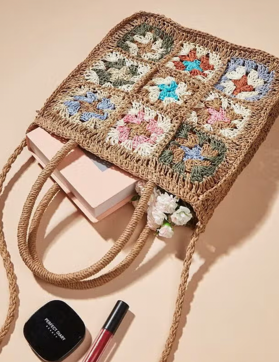 Load image into Gallery viewer, Floral Crochet Bag
