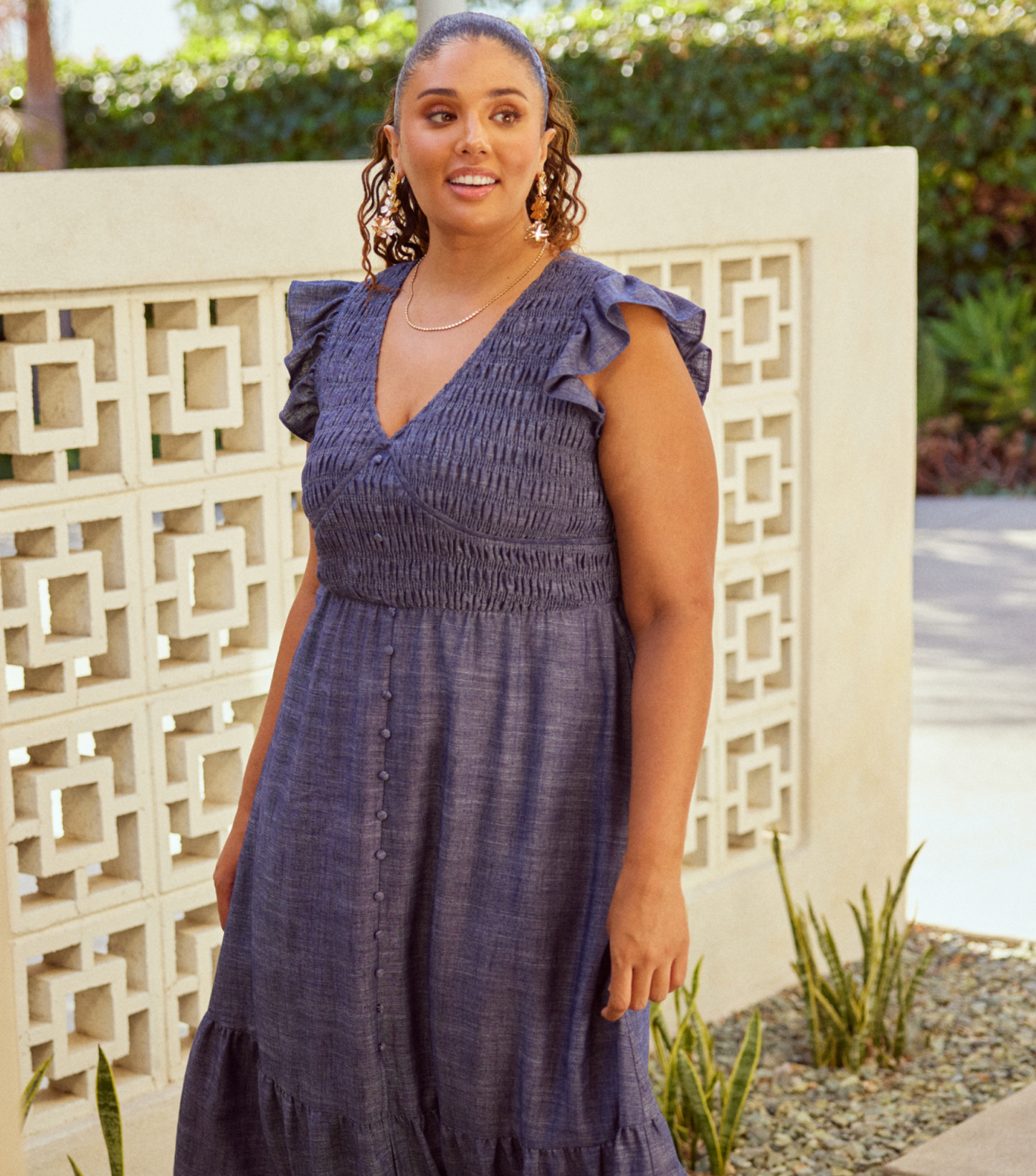 Curvy Serence Smock Dress