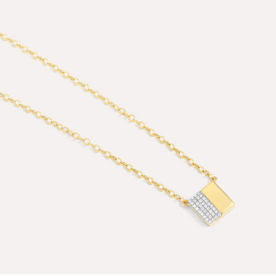 Half 'N' Half Block Pendant Necklace