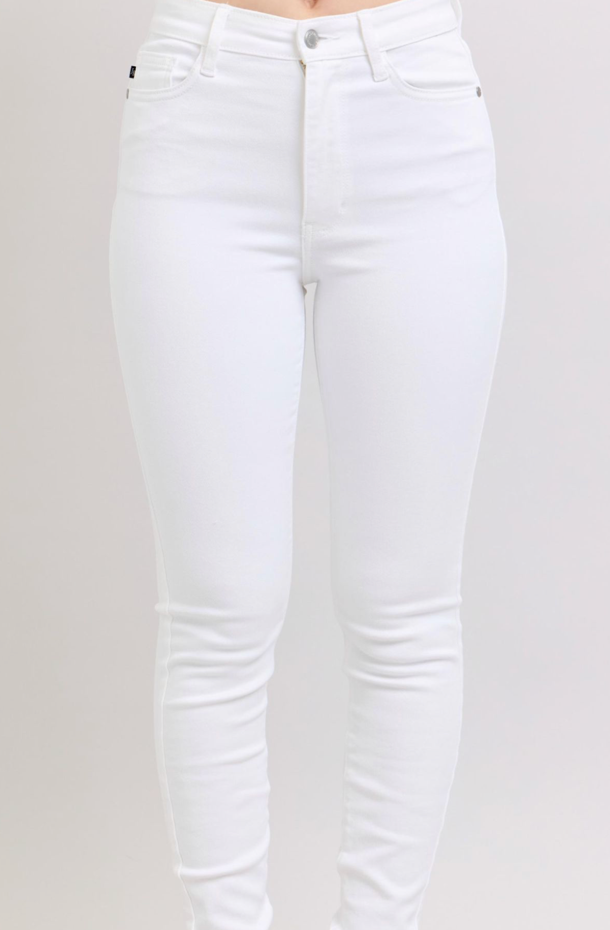 Judy Blue High Rise Skinny White Denim