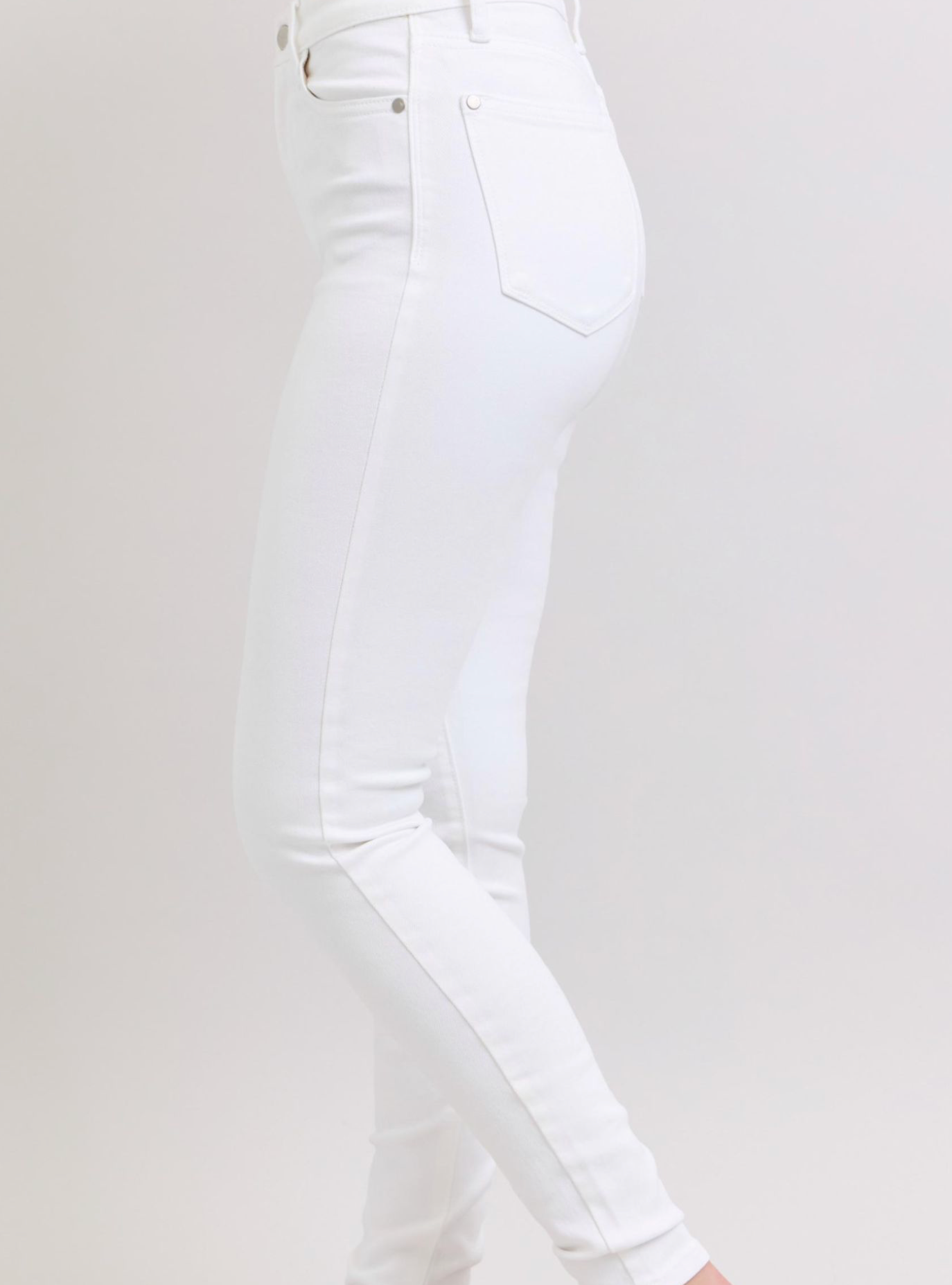 Judy Blue High Rise Skinny White Denim