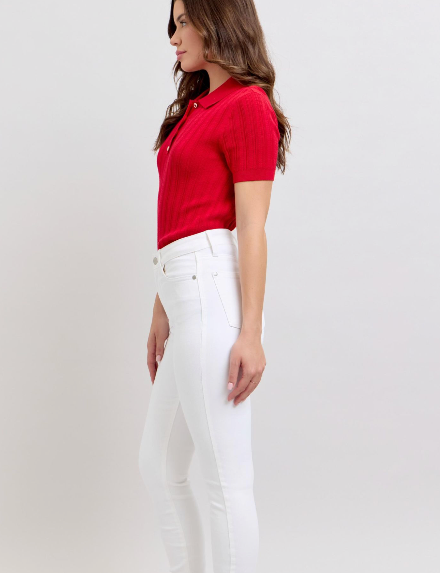 Judy Blue High Rise Skinny White Denim