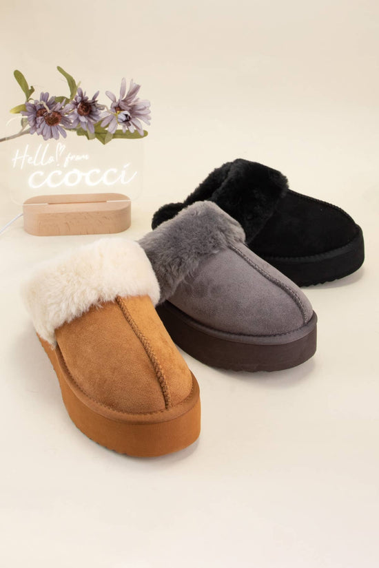 Darwin Platform Fur Lined Slipper