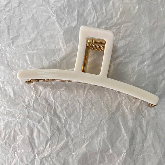 Ivory Gold Metal Claw Clip