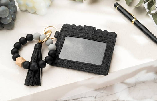 Load image into Gallery viewer, Keychain Wallet With Wristlet Bangle Bracelet
