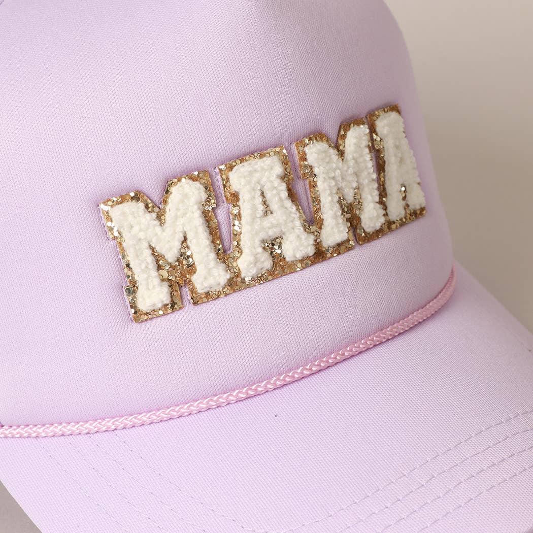 MAMA Sequin Chenille Patched Trucker Cap - HERS
