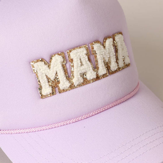 MAMA Sequin Chenille Patched Trucker Cap - HERS