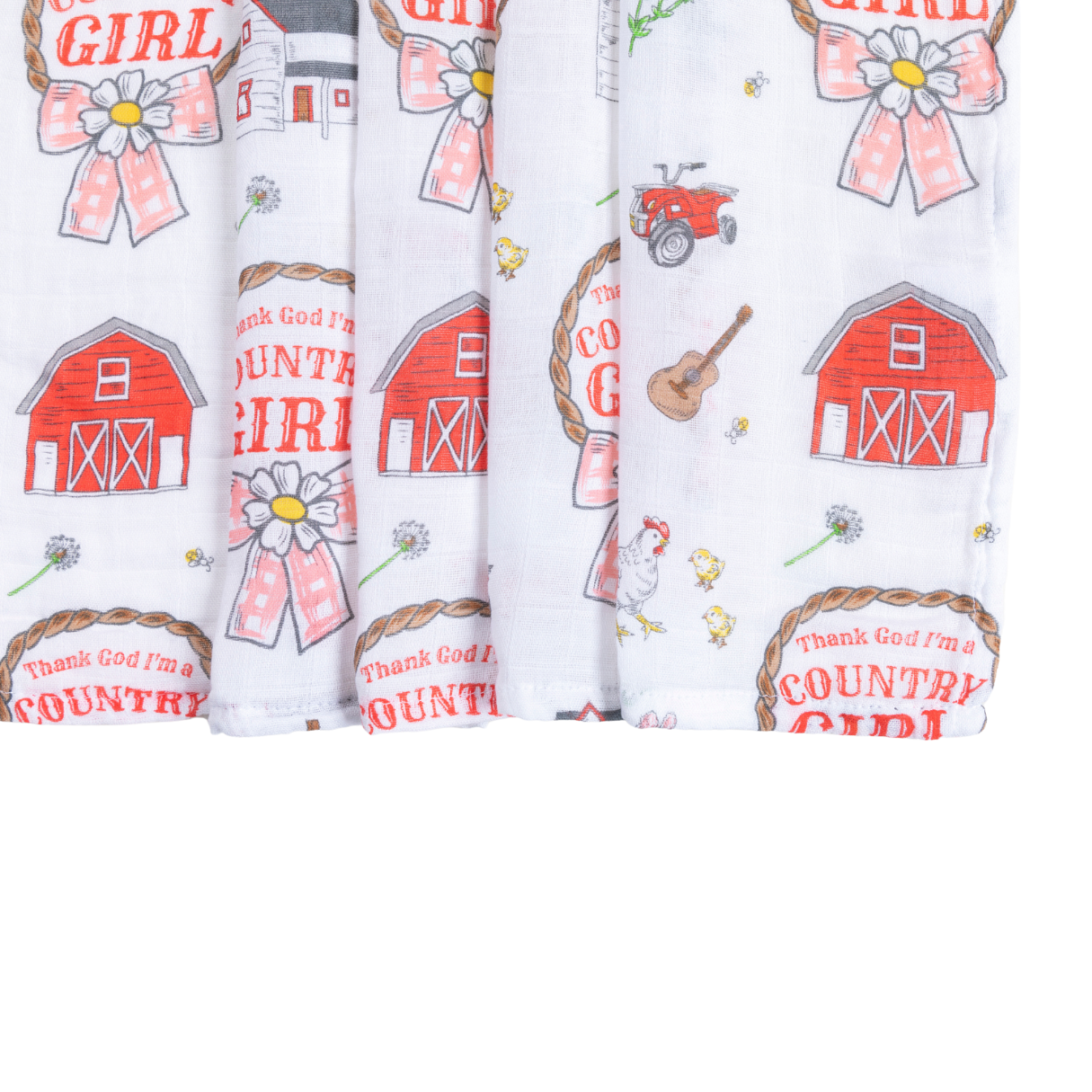 Load image into Gallery viewer, Country Girl Muslin Swaddle Receiving Blanket
