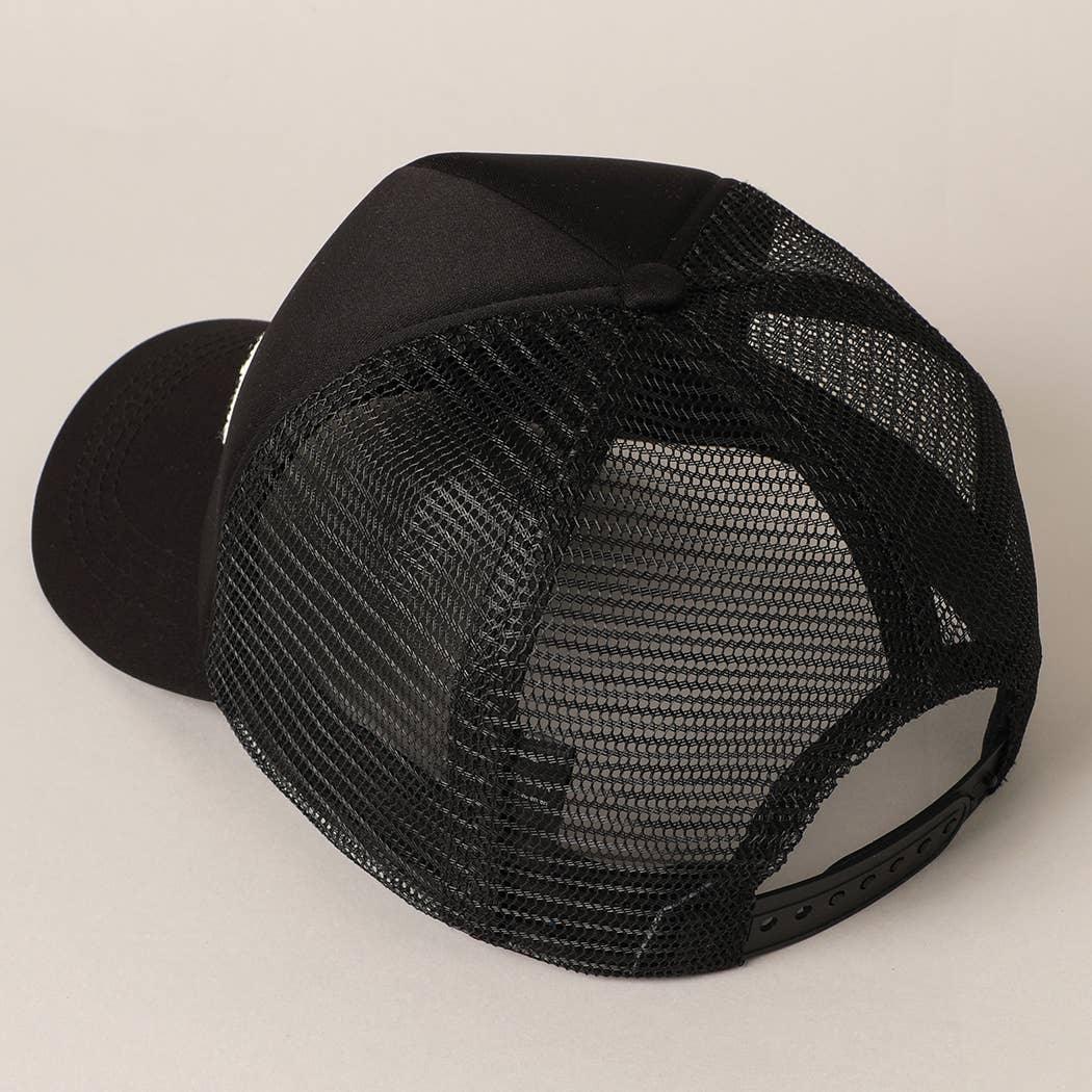 MAMA Sequin Chenille Patched Trucker Cap - HERS