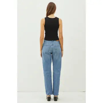 Round Neck Stretch Cropped Tank