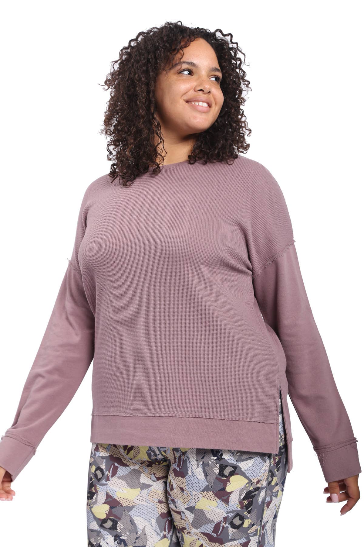 Curvy Waffle-Knit Pullover