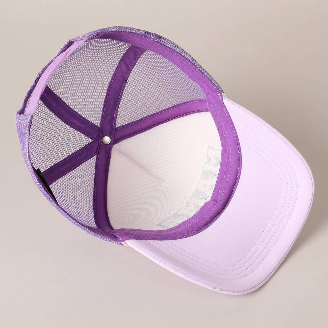 MAMA Sequin Chenille Patched Trucker Cap - HERS