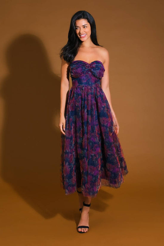 Dark Romantic Floral Midi