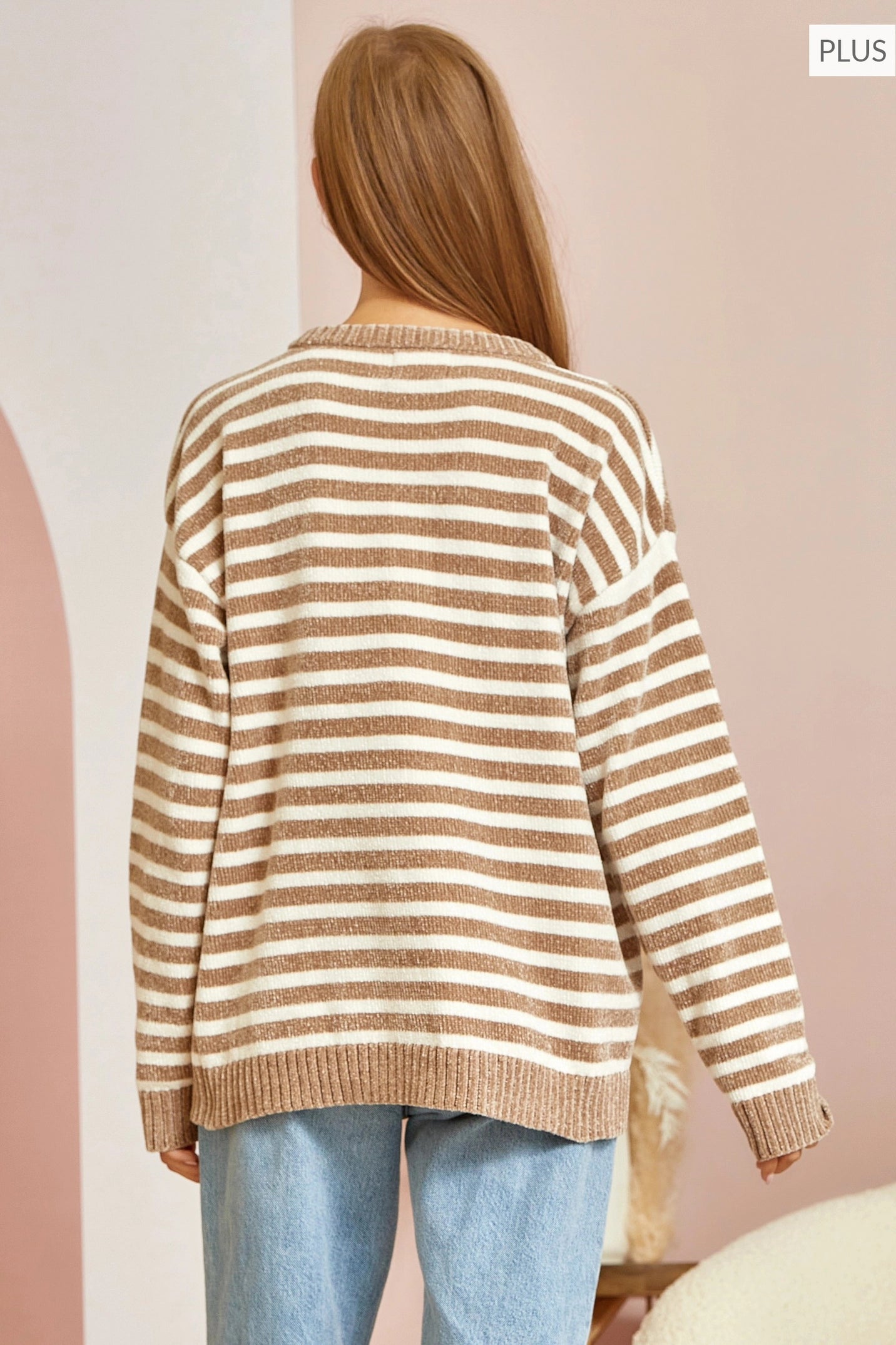 Load image into Gallery viewer, Curvy Striped Sweater
