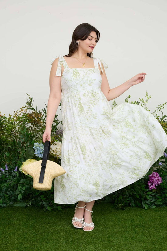 Curvy Fruit Blossom Midi Dress