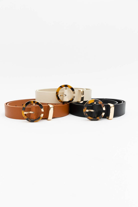 Tortoise Shell Pattern O Ring Buckle Belt