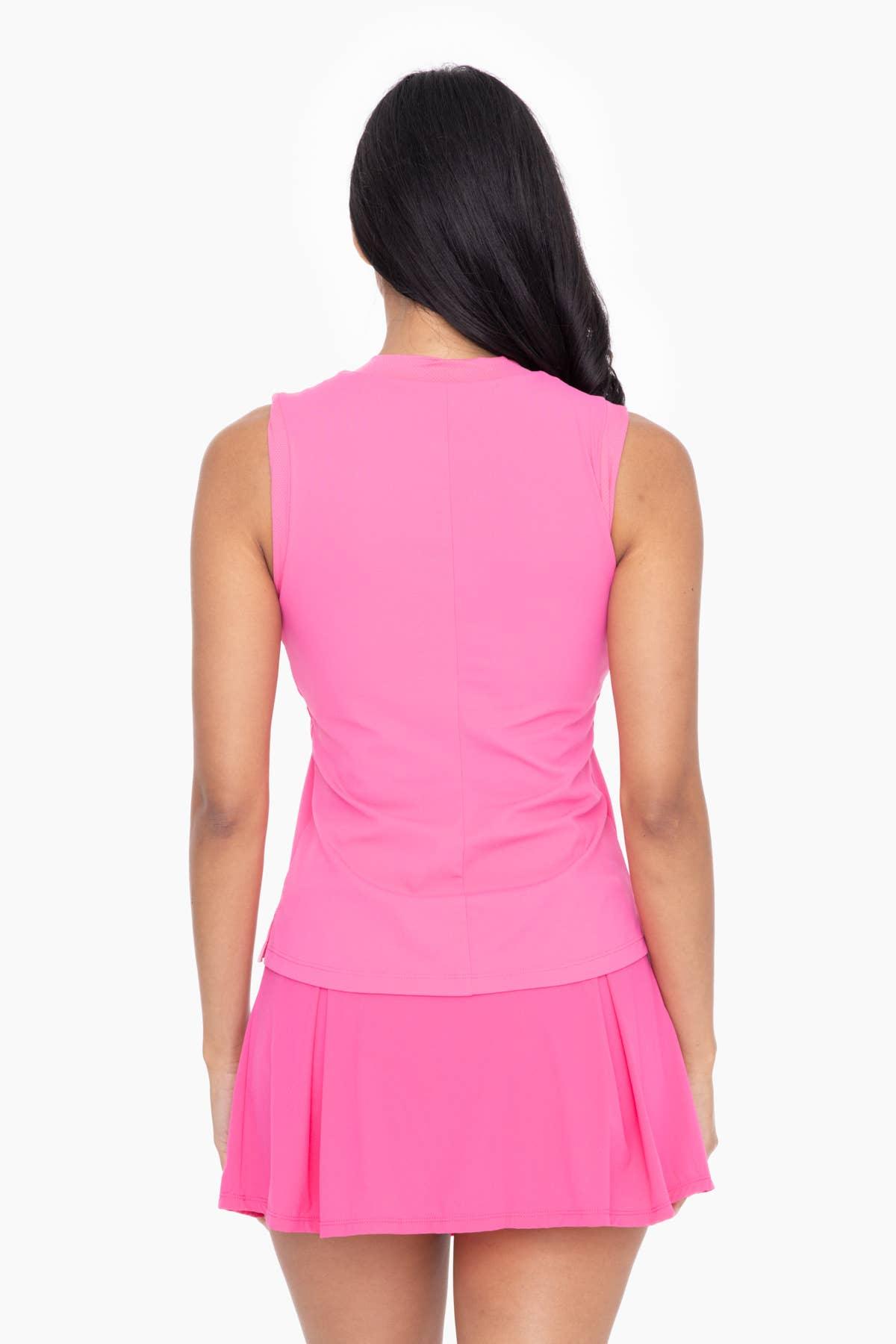 Half Zip Mandarin Collar Active Top - HERS