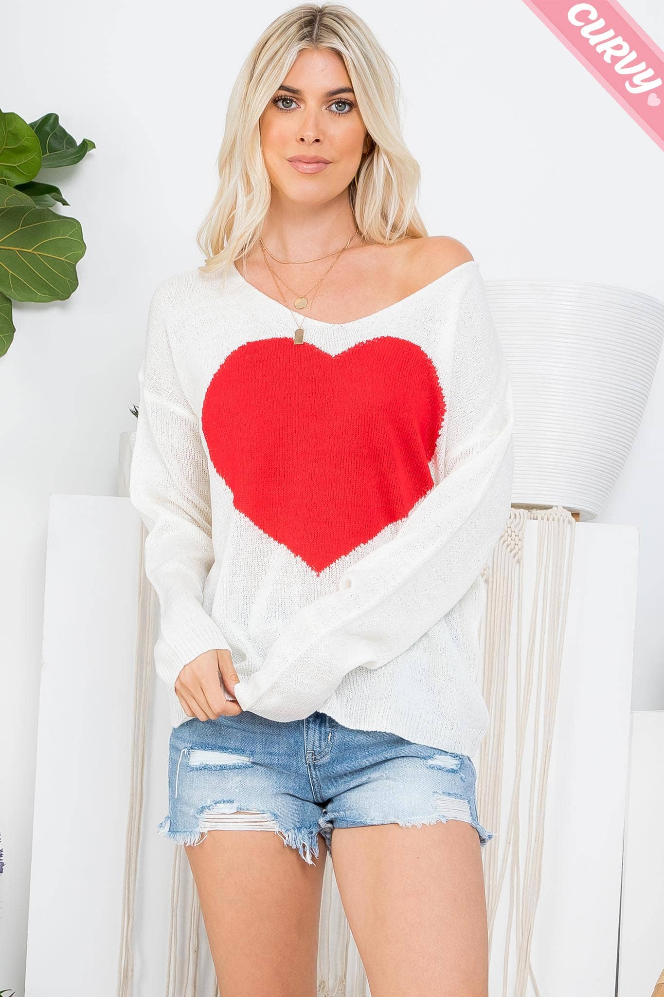Heart Sweater - Curvy