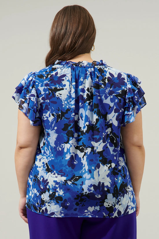 Load image into Gallery viewer, Curvy Moonflower Ruffle Blouse
