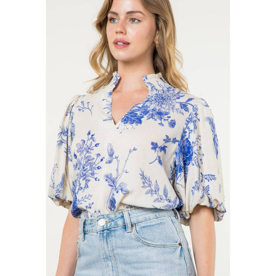 THML Floral Breeze Puff Sleeve Top