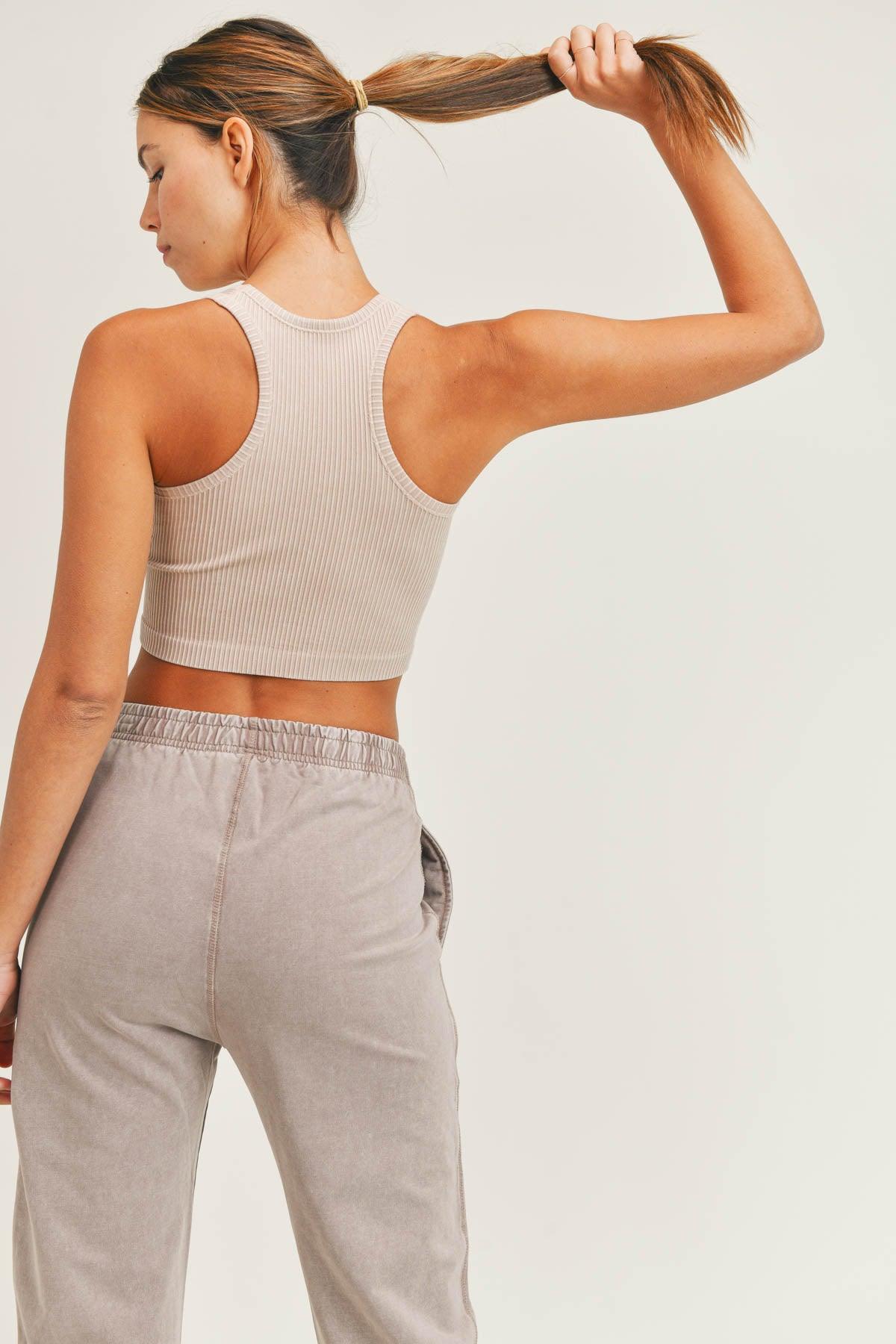 Ribbed Seamless Hybrid Cropped Tank Top - HERS