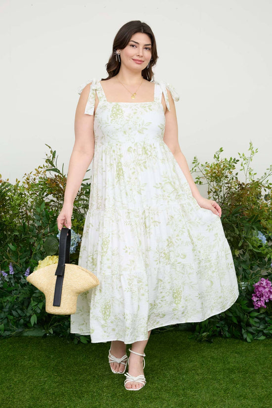 Curvy Fruit Blossom Midi Dress