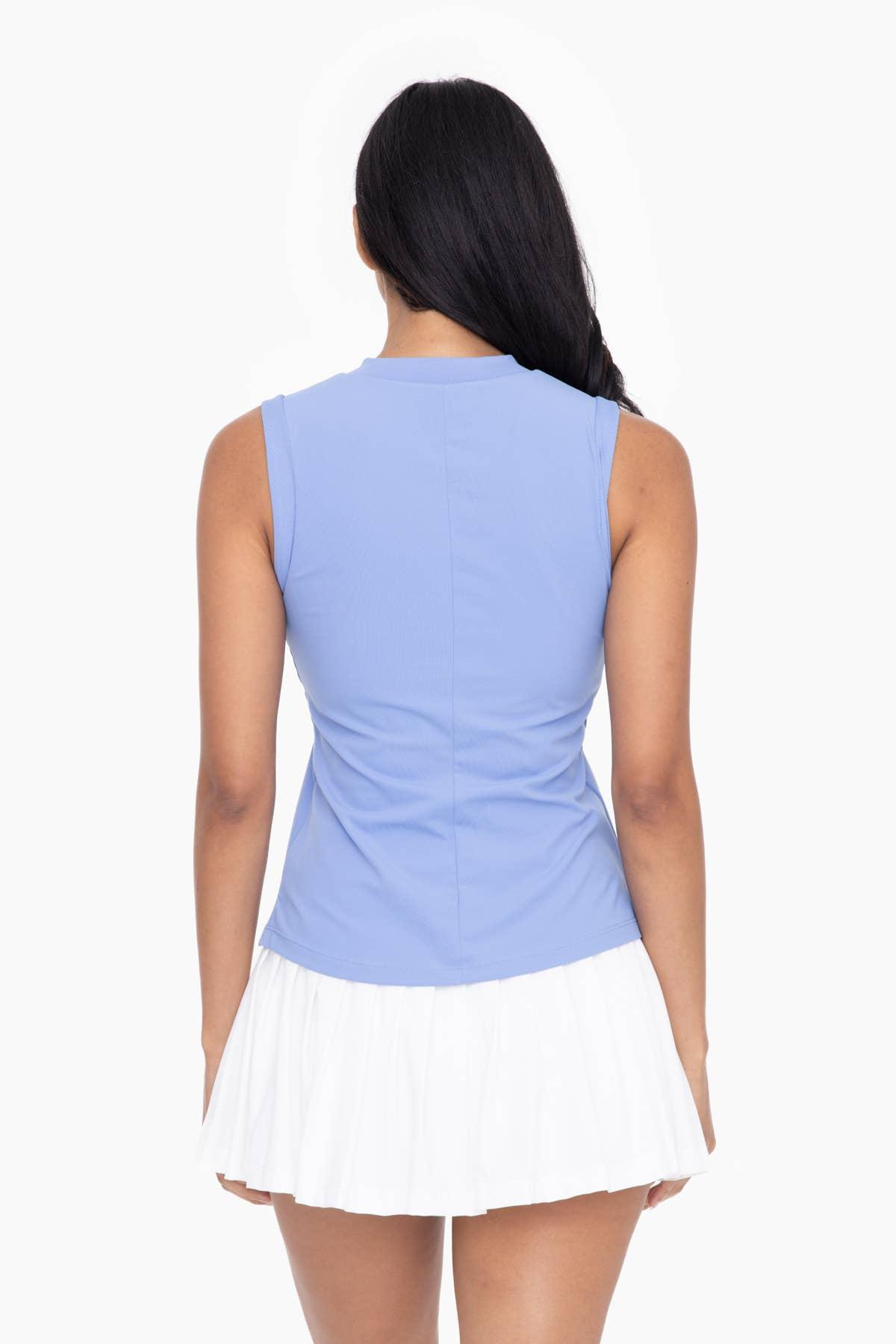 Half Zip Mandarin Collar Active Top - HERS