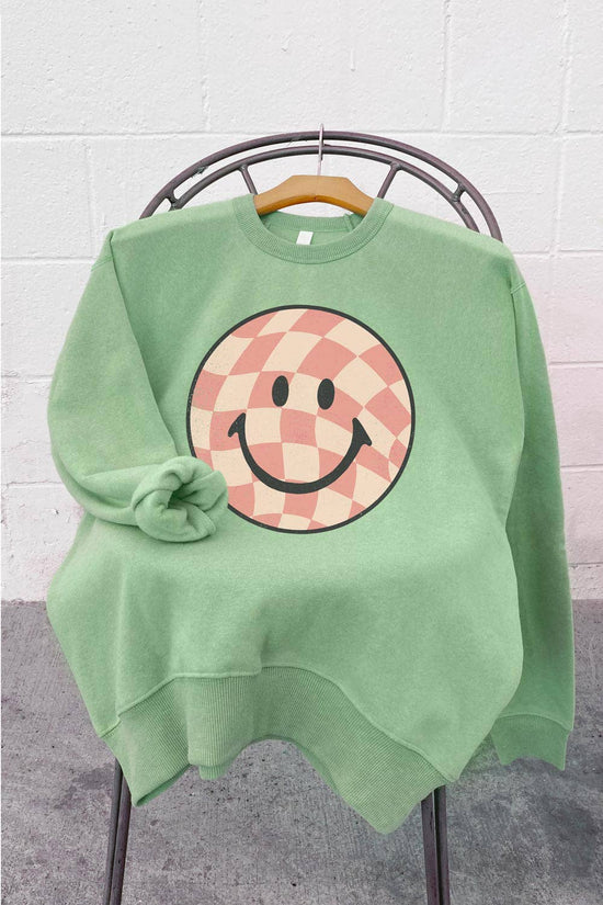 Load image into Gallery viewer, Checkerboard Smiley Sweatshirt
