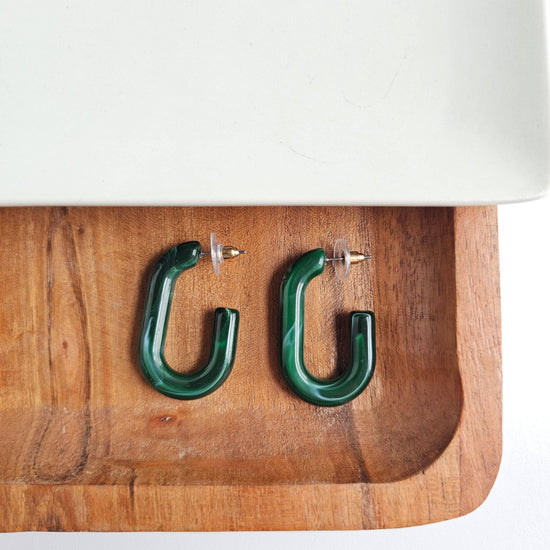 Load image into Gallery viewer, Joanna Hoops - Forest Green - HERS
