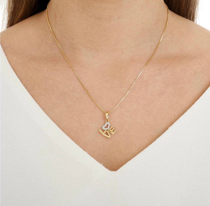 18K Gold Filled Love Letter Stack Necklace