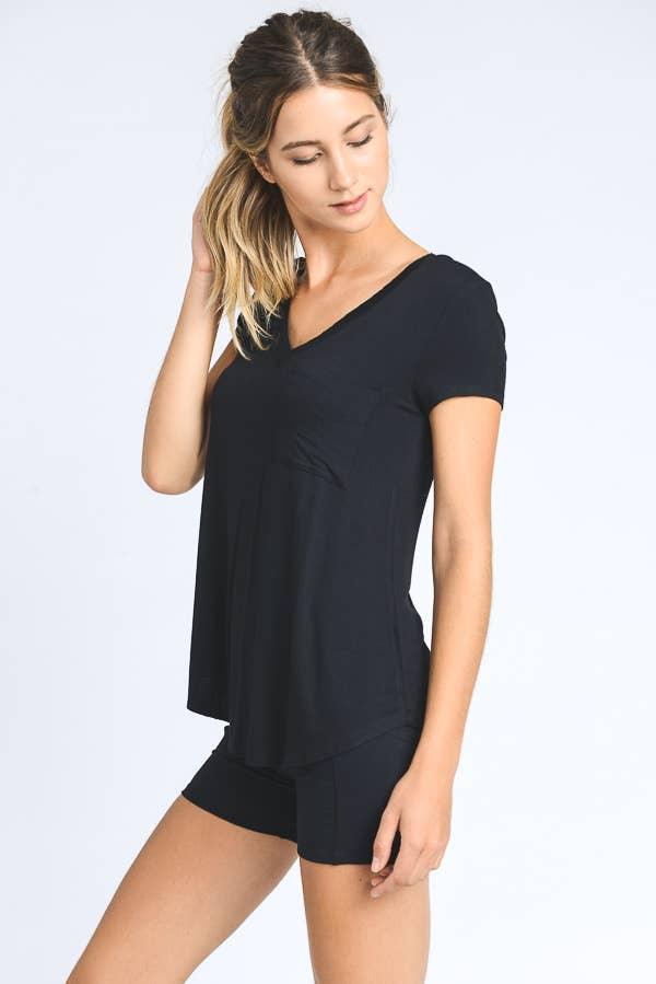 Load image into Gallery viewer, Deep V-Neck Pocket Shirt - HERS
