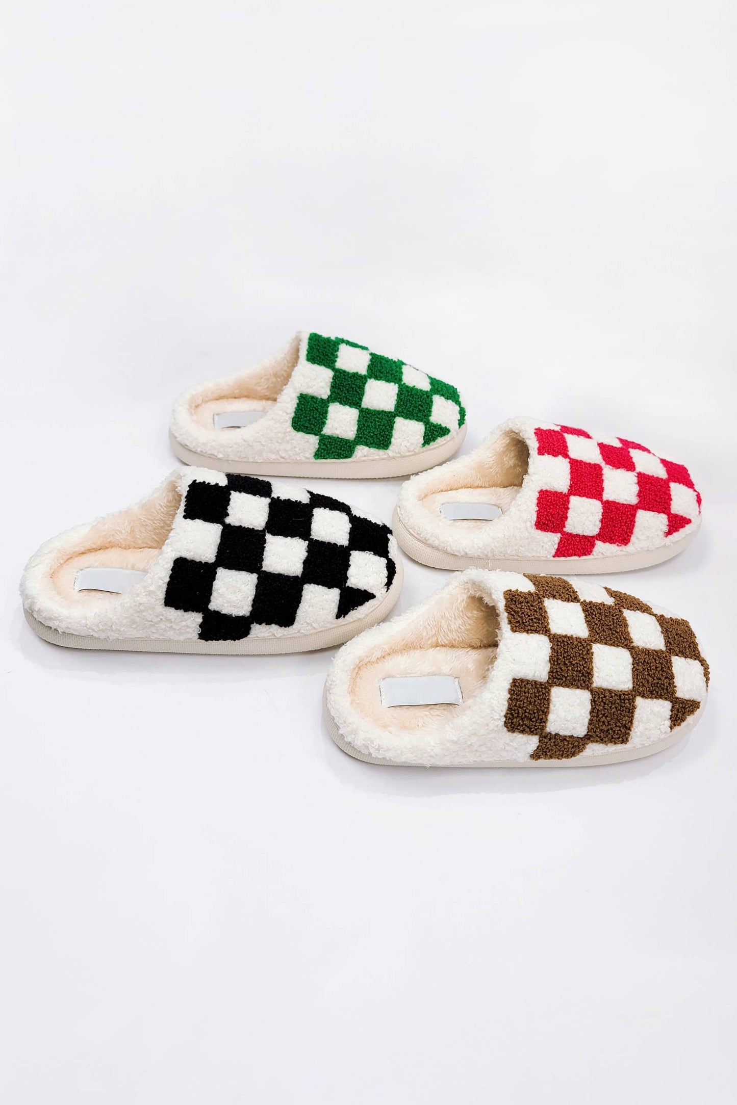 Load image into Gallery viewer, Checkered Terry Cloth Slippers
