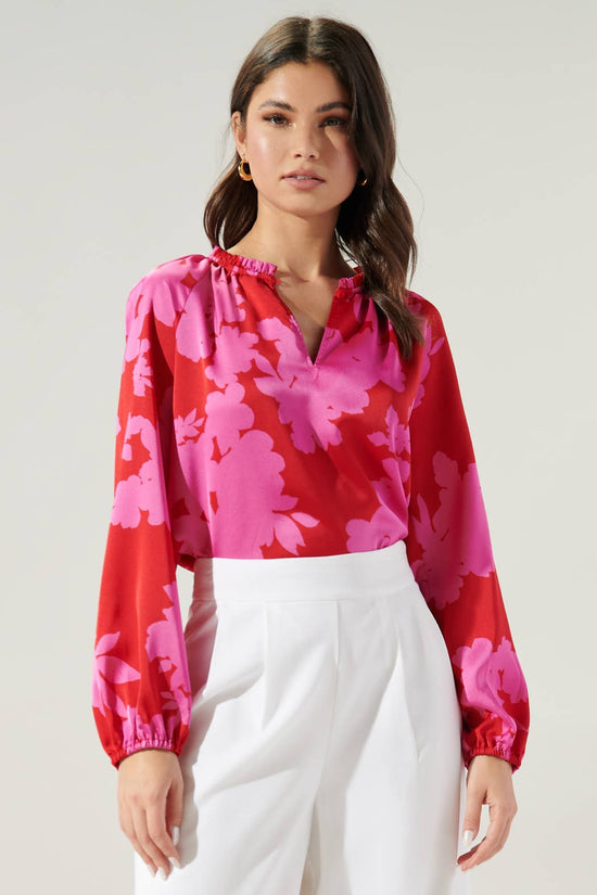 Load image into Gallery viewer, Burning Love Satin Blouse
